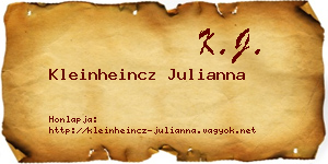 Kleinheincz Julianna névjegykártya